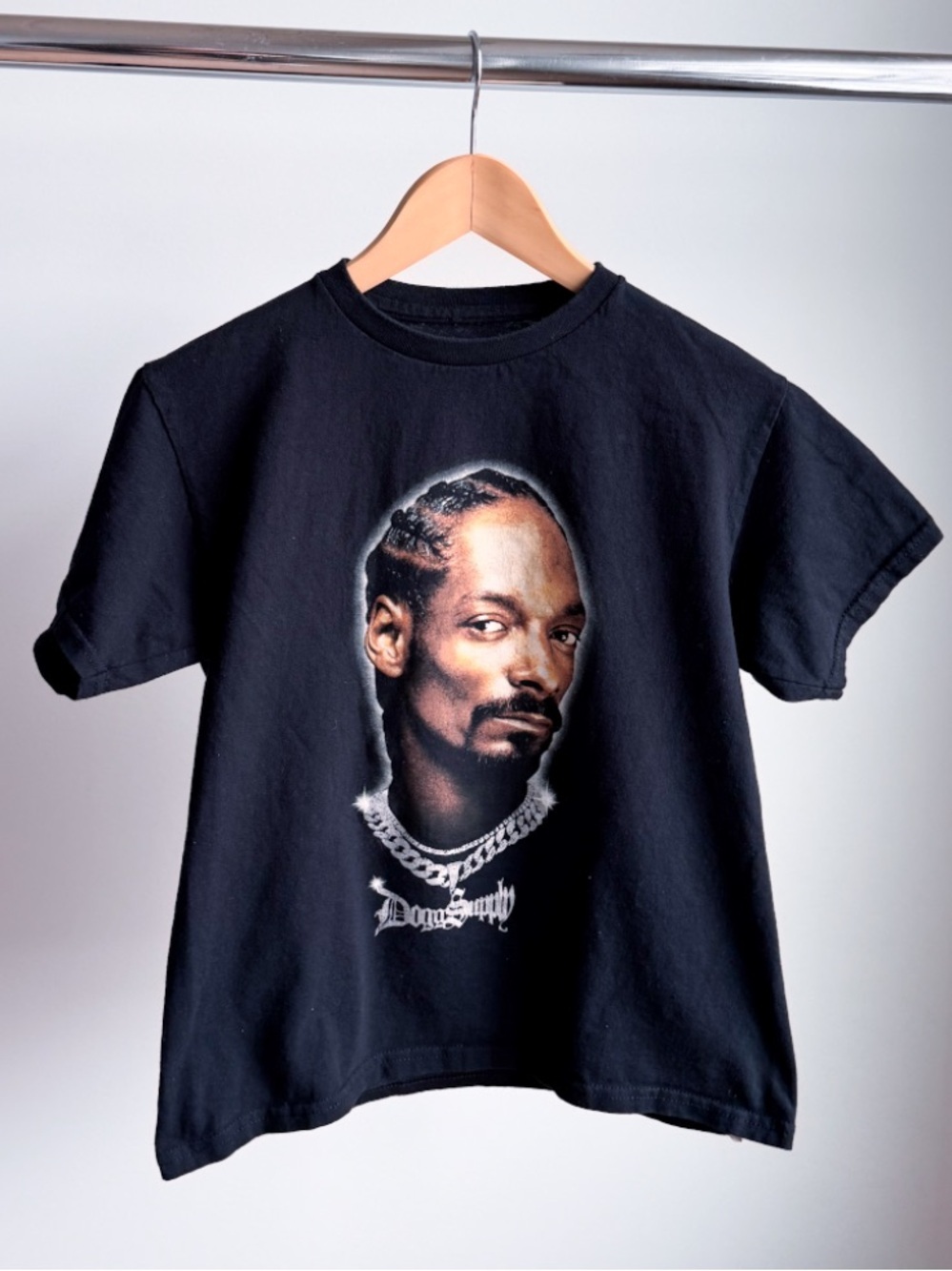 Snoop Dogg Portrait Graphic Baby Tee * Dogg Supply Black Rap T-Shirt